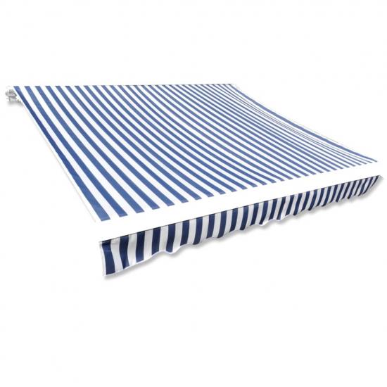 Kék-fehér vászon napellenző tető 450 x 300 cm