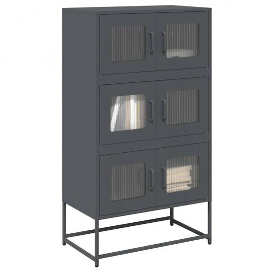 Highboard antracit 68x39x123 cm Acél