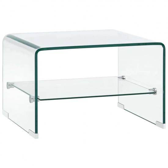 átlátszó edzett üveg dohányzóasztal 50 x 45 x 33 cm