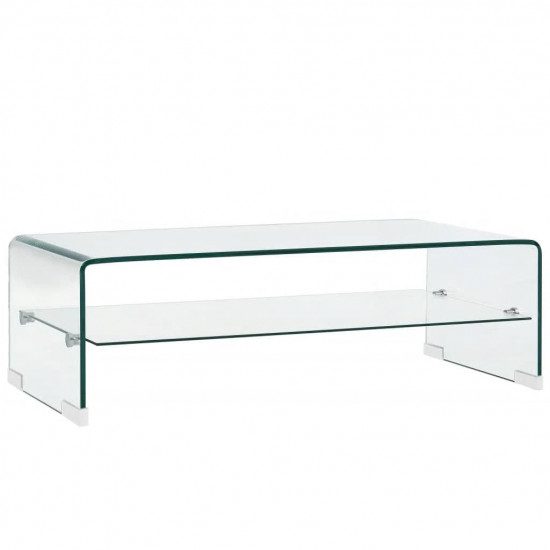 átlátszó edzett üveg dohányzóasztal 98 x 45 x 31 cm