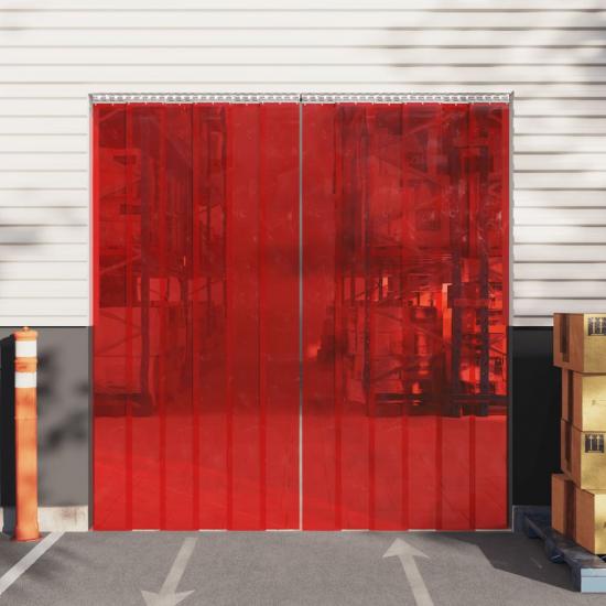 Piros PVC ajtófüggöny 200 mm x 2 mm 50 m