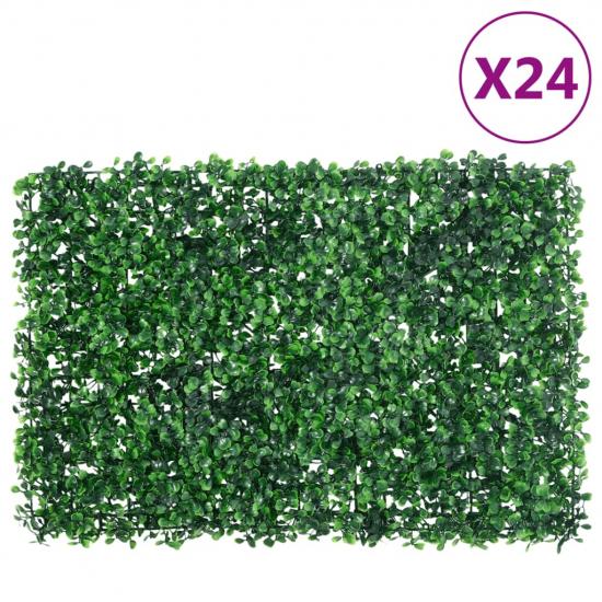  24 db zöld műcserjelevél-kerítés 40 x 60 cm
