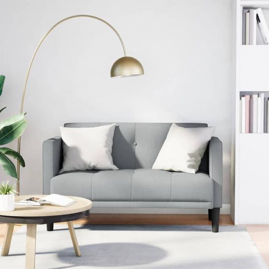 Világosszürke szövet loveseat kanapé 111 cm