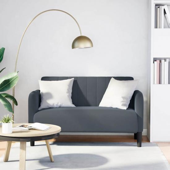 Sötétszürke bársony loveseat kanapé 109 cm