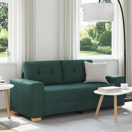 Sötétzöld szövet loveseat kanapé 140 cm