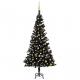 Fekete PVC megvilágított műkarácsonyfa gömb szettel 150 cm