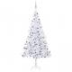 Fehér megvilágított műkarácsonyfa gömb szettel 240 cm L