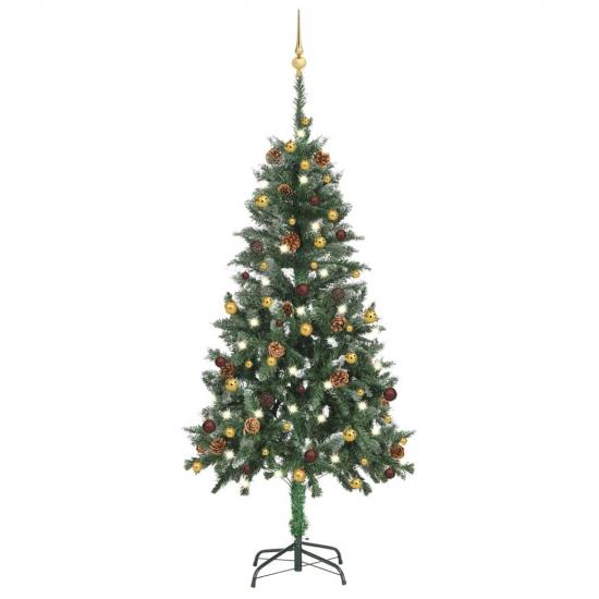 Megvilágított műkarácsonyfa gömb szettel 150 cm