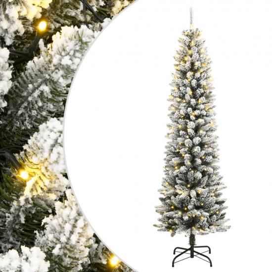 Műkarácsonyfa 300 LED-del és pelyhes hóval 240 cm