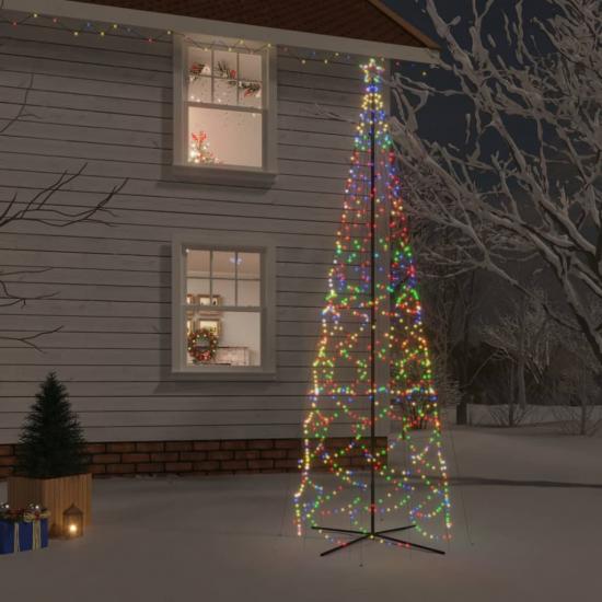 Kúp alakú karácsonyfa 1400 színes LED-del 160 x 500 cm
