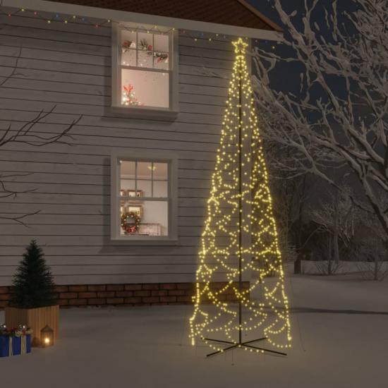 Kúp alakú karácsonyfa 1400 meleg fehér LED-del 160 x 500 cm