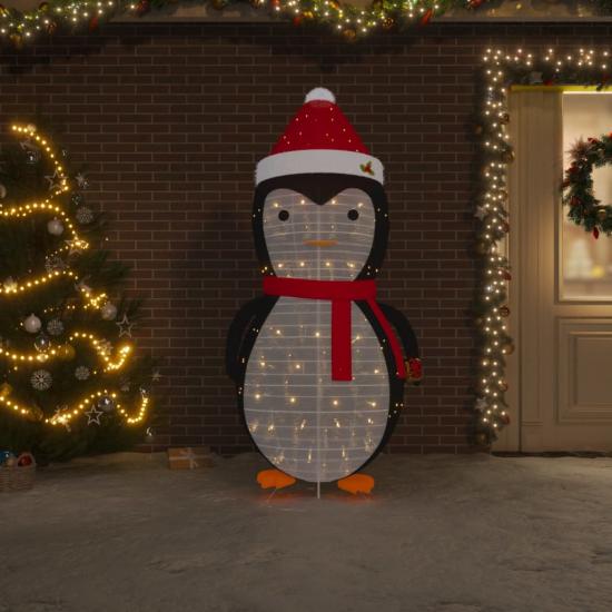 Dekoratív luxus szövet karácsonyi LED-es hópingvinfigura 180 cm