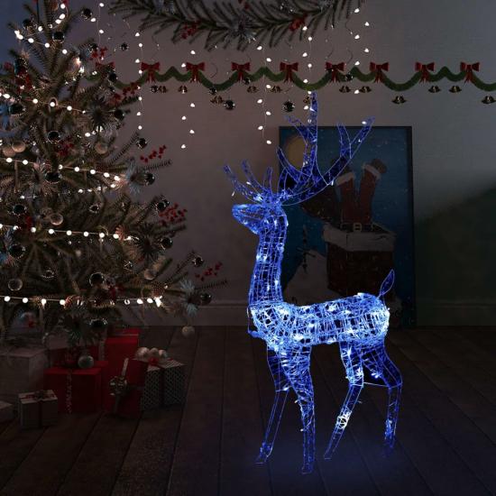 Kék akril rénszarvasos karácsonyi dekoráció 140 LED-del 120 cm