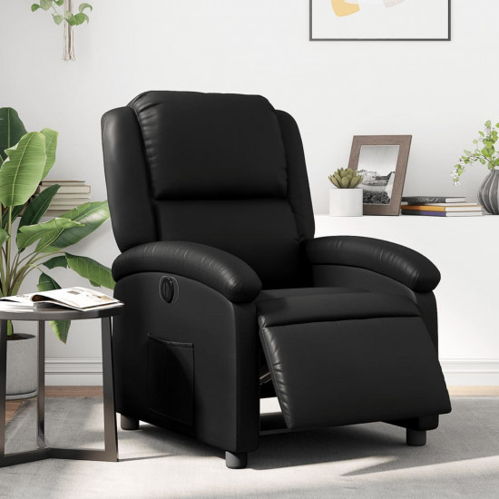 Fekete műbőr elektromos dönthető fotel