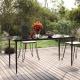 Fekete acél és edzett üveg kerti étkezőasztal 160x80x74cm