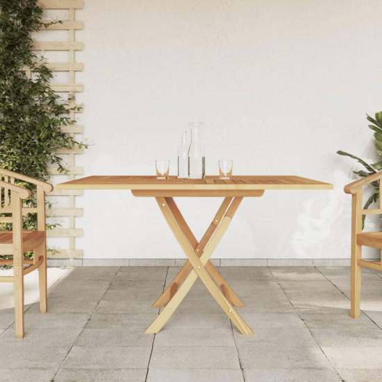 összecsukható tömör tíkfa kerti asztal 120 x 120 x 75 cm