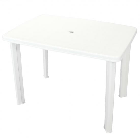 Fehér műanyag kerti asztal 101 x 68 x 72 cm