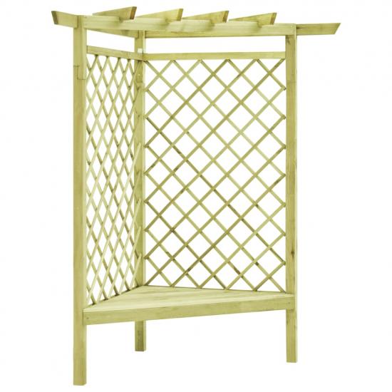 Impregnált fenyőfa kerti sarokpergola 130 x 130 x 197 cm