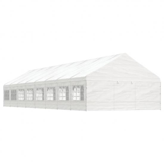 Fehér polietilén pavilon tetővel 17,84 x 5,88 x 3,75 m