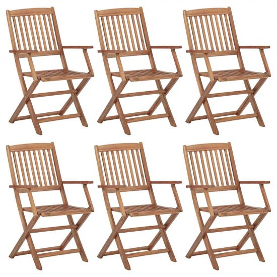 6 db összecsukható tömör akácfa kerti szék