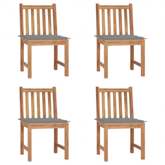 4 db tömör tíkfa kerti szék párnákkal