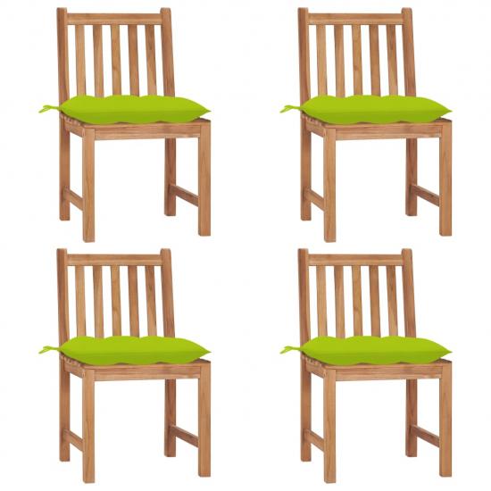 4 db tömör tíkfa kerti szék párnával