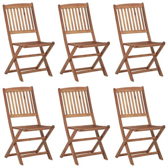 6 db összecsukható tömör akácfa kültéri szék