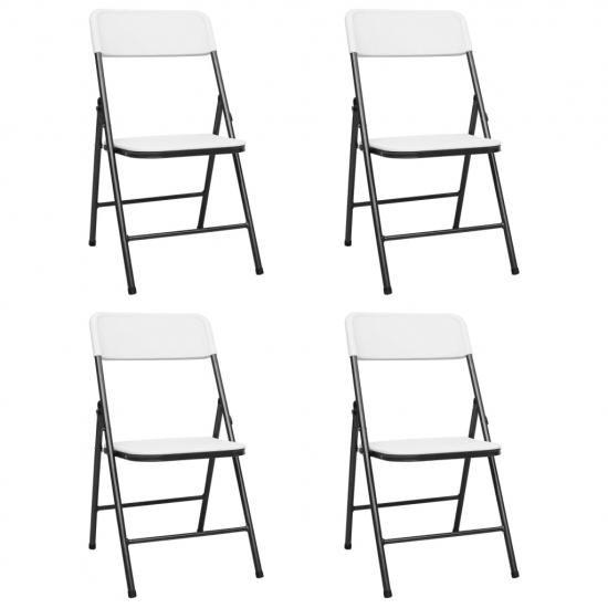 4 db fehér HDPE összecsukható kerti szék