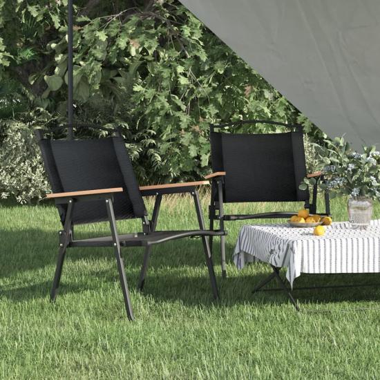 2 db fekete oxford szövet camping szék 54 x 55 x 78 cm