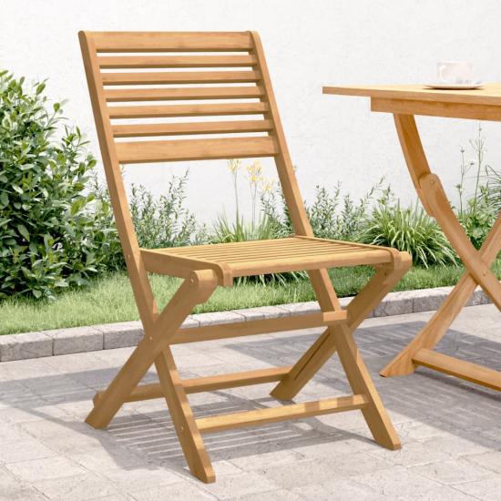 2 db összecsukható tömör akácfa kerti szék 48,5x61,5x87 cm