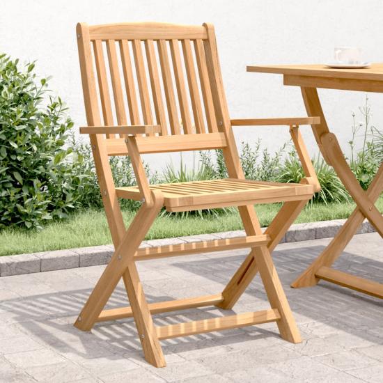 2 db összecsukható tömör akácfa kerti szék 58x54,5x90 cm
