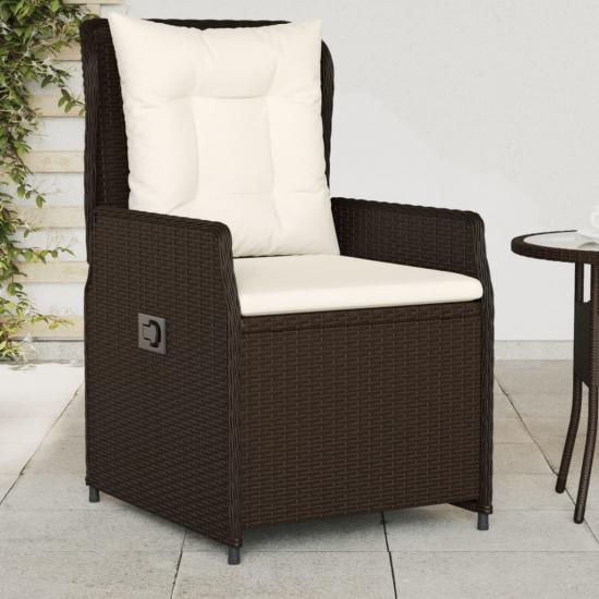 2 db barna polyrattan dönthető kerti szék