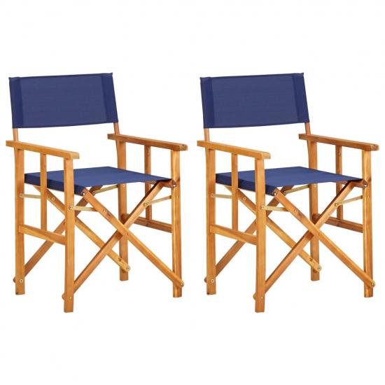 2 db kék tömör akácfa rendezői szék