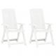 2 db fehér dönthető műanyag kerti szék