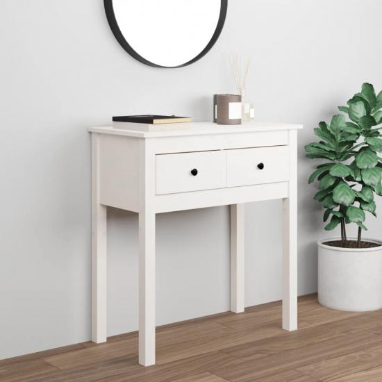 Fehér tömör fenyőfa tálalóasztal 70 x 35 x 75 cm
