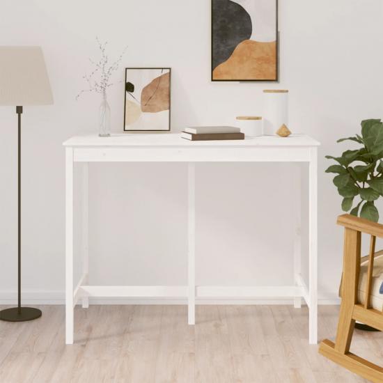 Fehér tömör fenyőfa bárasztal 140 x 80 x 110 cm