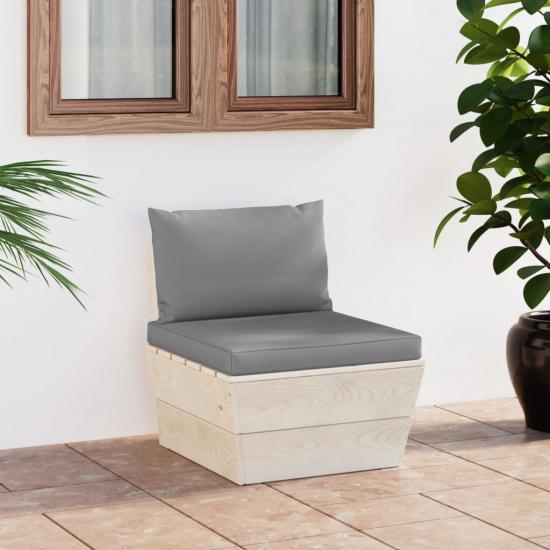 Impregnált lucfenyő kerti raklap középső kanapé párnákkal