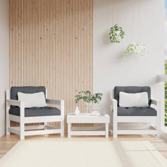 2 db fehér tömör fenyőfa kerti szék