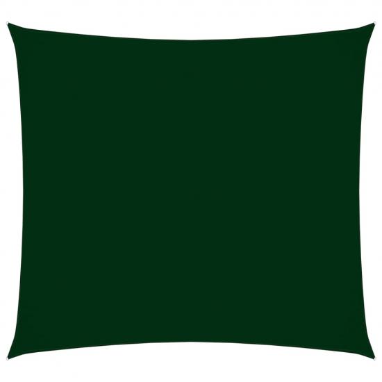 Sötétzöld négyzet alakú oxford-szövet napvitorla 4,5 x 4,5 m