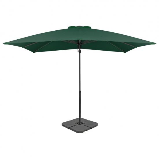Zöld kültéri napernyő hordozható talppal 