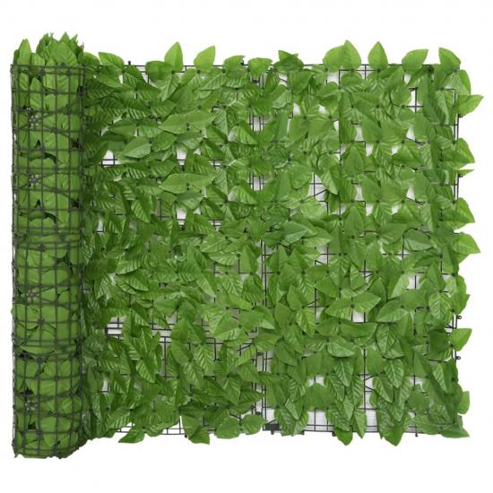 Zöld leveles erkélyparaván 600 x 100 cm