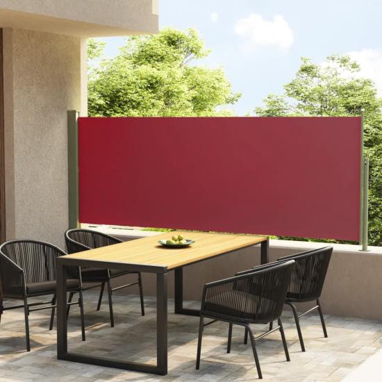 Piros behúzható oldalsó terasznapellenző 117 x 300 cm