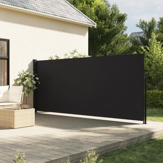 Fekete behúzható oldalsó napellenző 160 x 300 cm