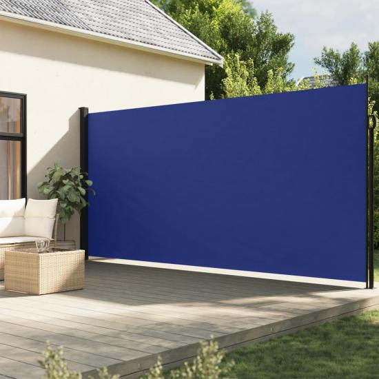 Kék behúzható oldalsó napellenző 220 x 300 cm
