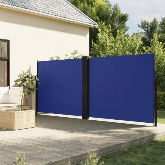 Kék behúzható oldalsó napellenző 180 x 600 cm