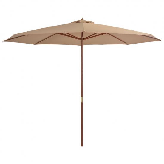 Tópszínű kültéri napernyő farúddal 350 cm