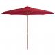 Burgundi vörös kültéri napernyő farúddal 350 cm