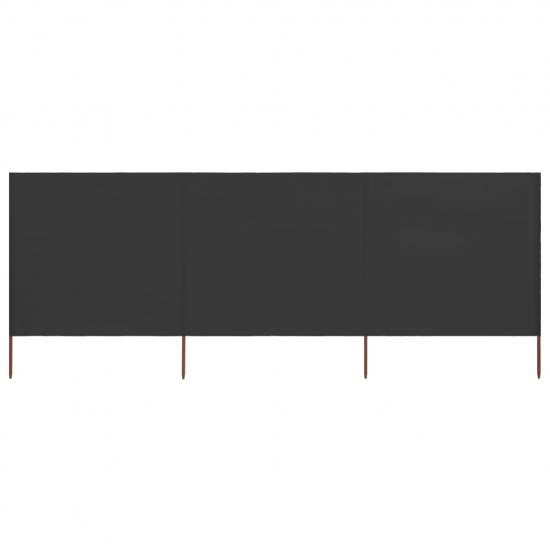 Antracitszürke szövet 3-paneles szélfogó 400 x 160 cm