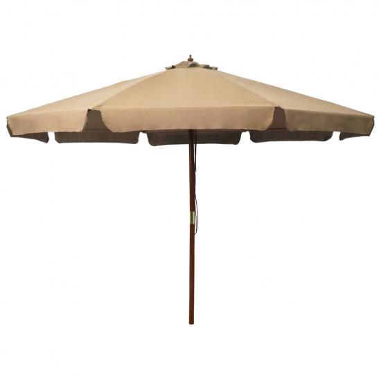 Tópszínű kültéri napernyő farúddal 330 cm