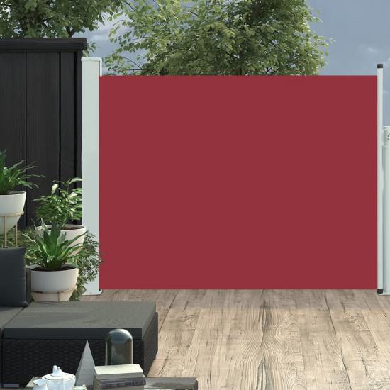 Piros kihúzható oldalsó teraszi napellenző 140 x 500 cm